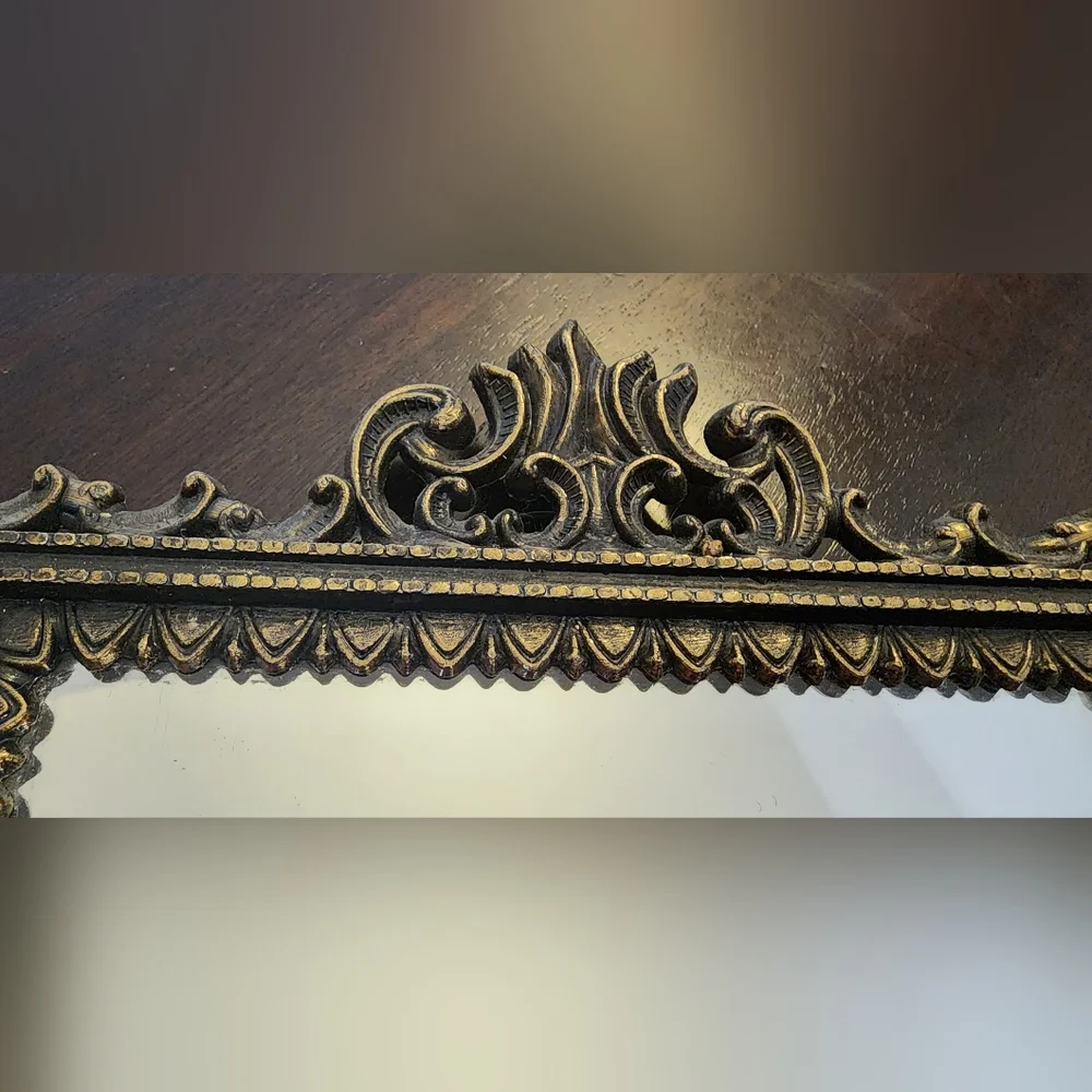 Ornate Vintage Italian Brass Mirror
